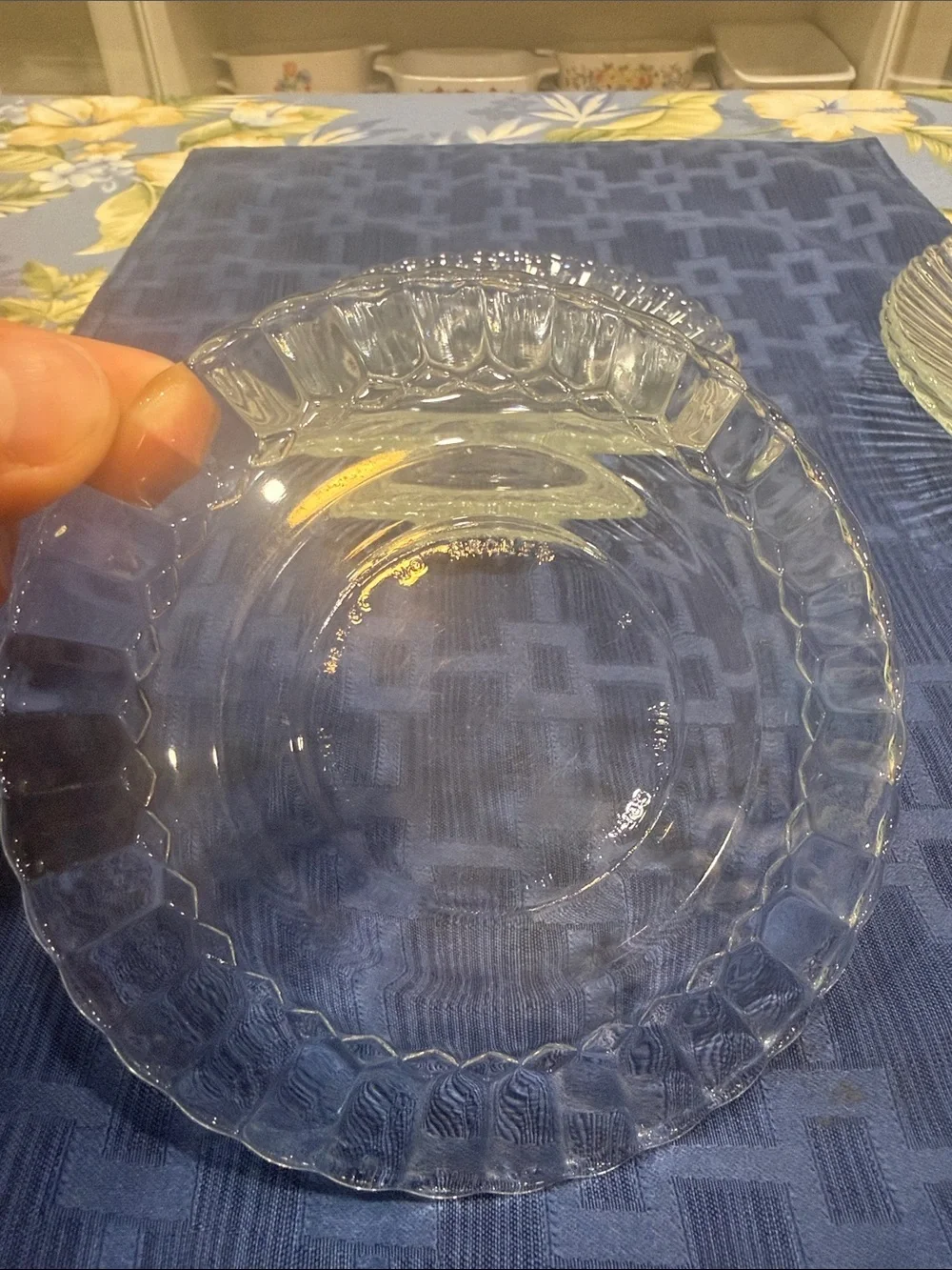 Vitro Corning Clear Pressed Glass Serving Bowls Set of five